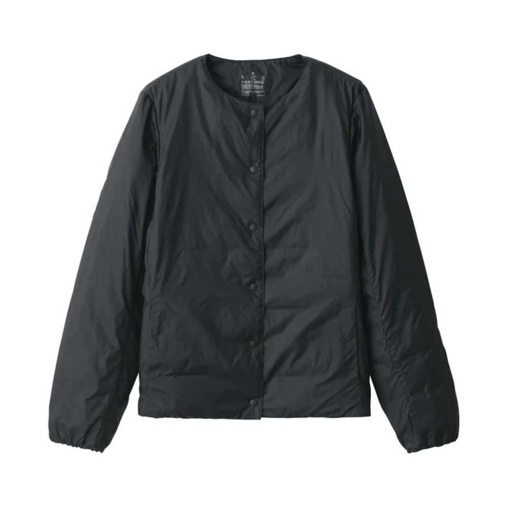 MUJI Women's Recycled Nylon Lightweight Collarless Down Jacket